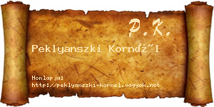 Peklyanszki Kornél névjegykártya