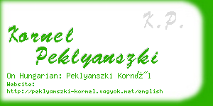 kornel peklyanszki business card
